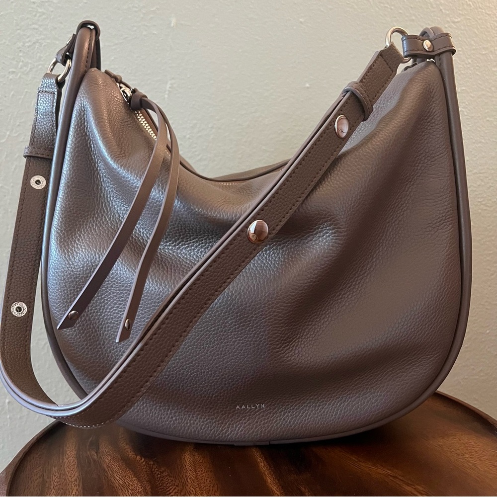 Aallyn Marley Hobo Bag in Wood Berry Leather